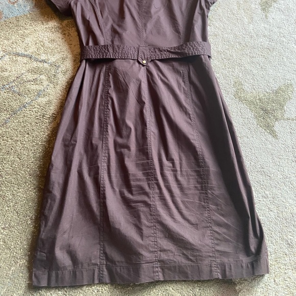 Brown Short Sleeve Button-up Dress - Picture 2 of 4